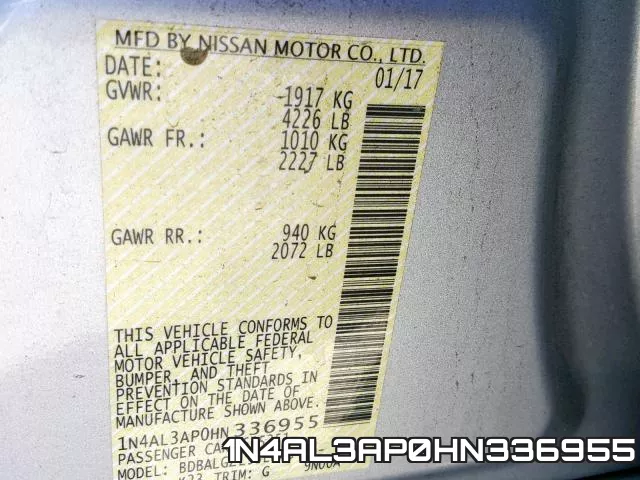 1N4AL3AP0HN336955 фото 2