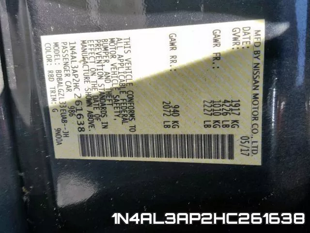 1N4AL3AP2HC261638 фото 2