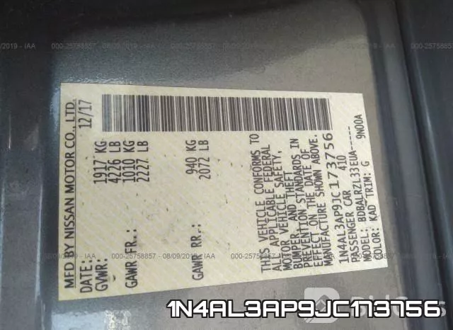 1N4AL3AP9JC173756 фото 9