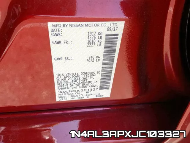 1N4AL3APXJC103327 фото 2