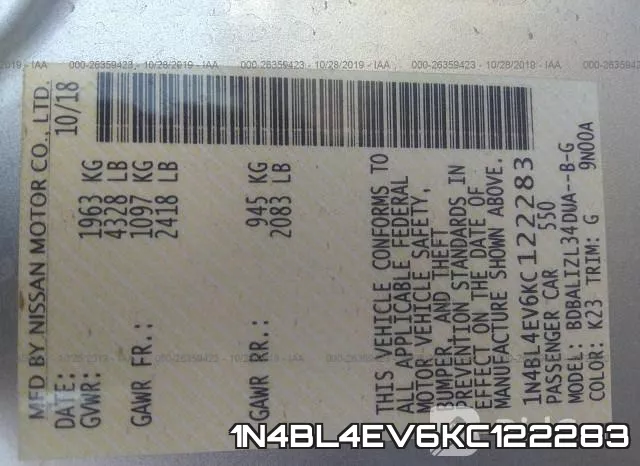 1N4BL4EV6KC122283 фото 10