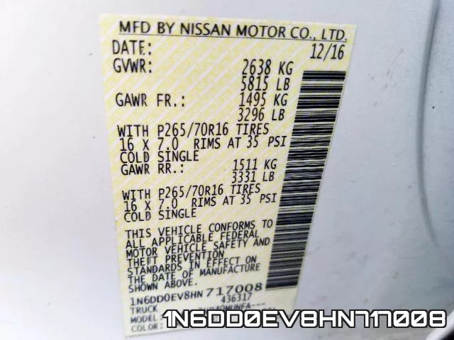 1N6DD0EV8HN717008 фото 2