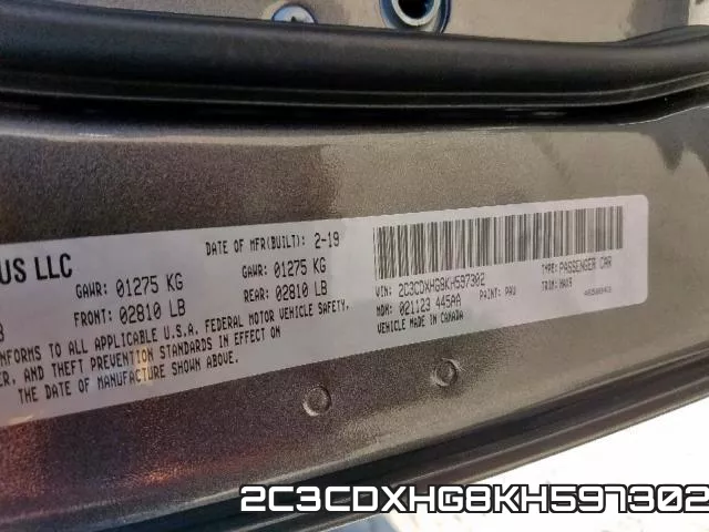 2C3CDXHG8KH597302 фото 2