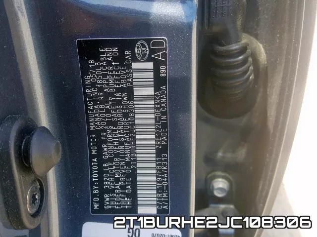 2T1BURHE2JC108306 фото 2