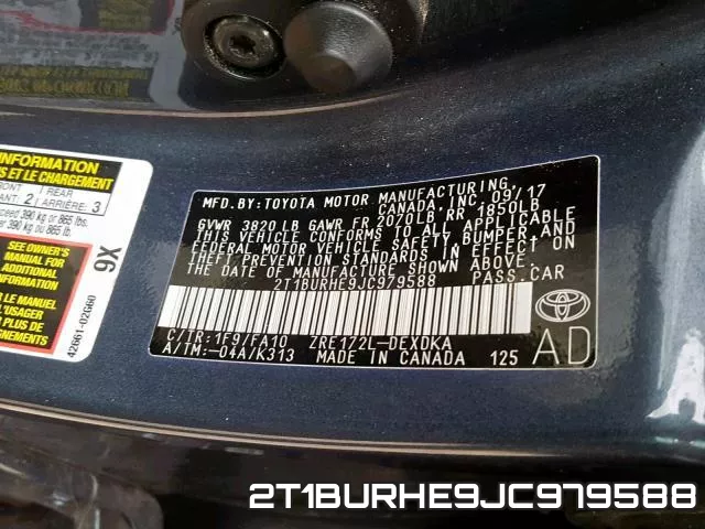 2T1BURHE9JC979588 фото 2