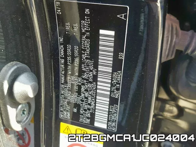 2T2BGMCA1JC024004 фото 2