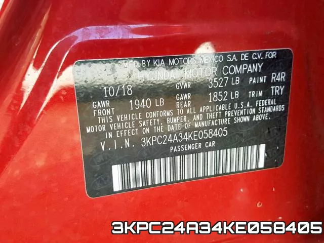 3KPC24A34KE058405 фото 2