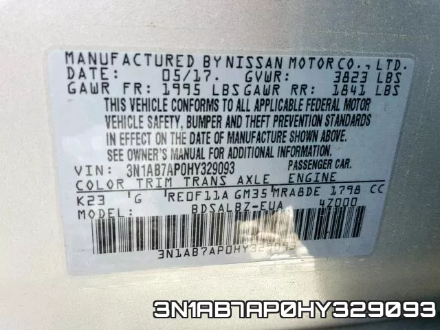 3N1AB7AP0HY329093 фото 2