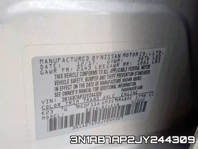 3N1AB7AP2JY244309 фото 2