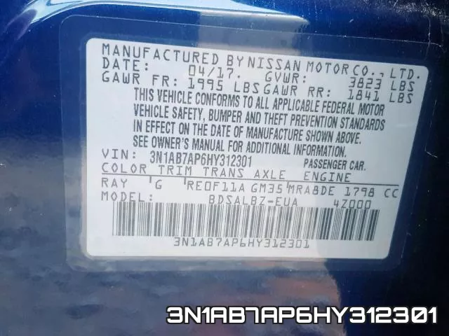 3N1AB7AP6HY312301 фото 2