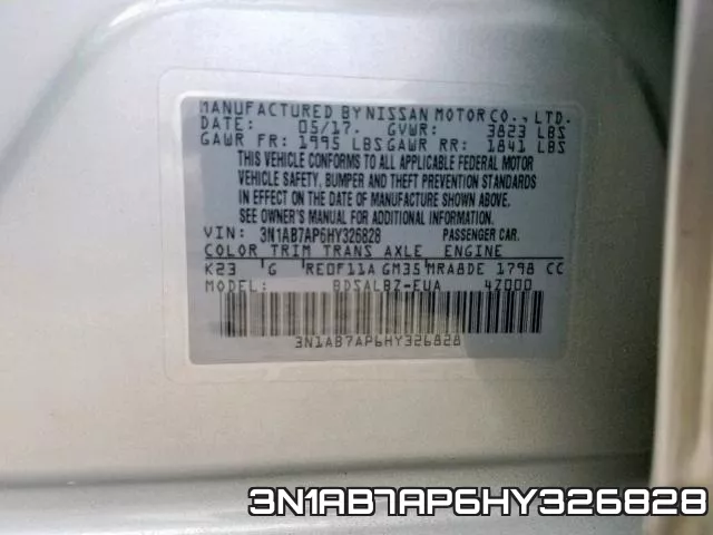 3N1AB7AP6HY326828 фото 2