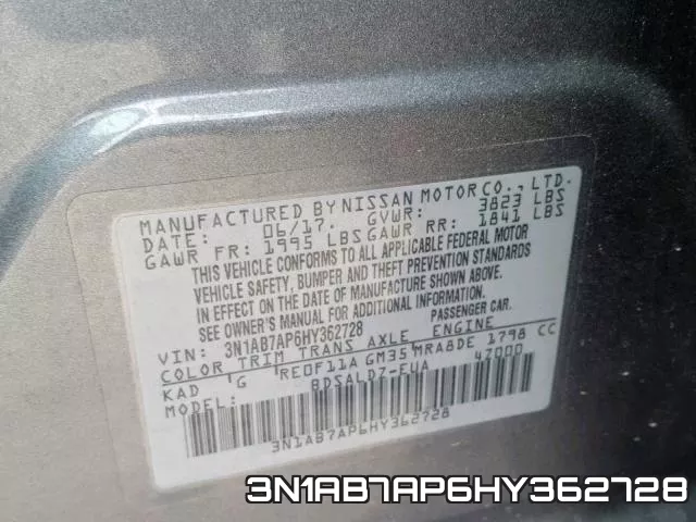 3N1AB7AP6HY362728 фото 2