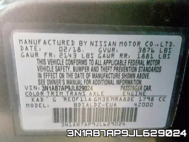 3N1AB7AP9JL629024 фото 2