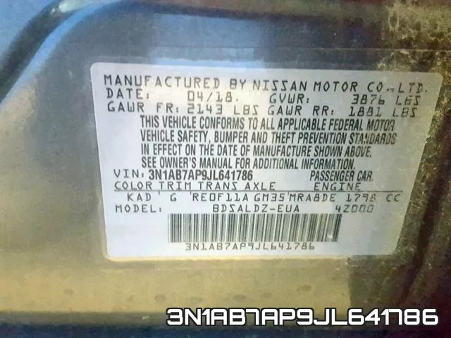 3N1AB7AP9JL641786 фото 2