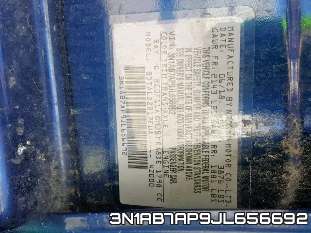 3N1AB7AP9JL656692 фото 2
