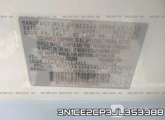 3N1CE2CP3JL353388 фото 10