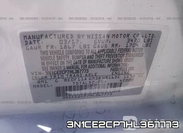 3N1CE2CP7HL367773 фото 9