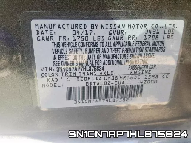 3N1CN7AP7HL875824 фото 2