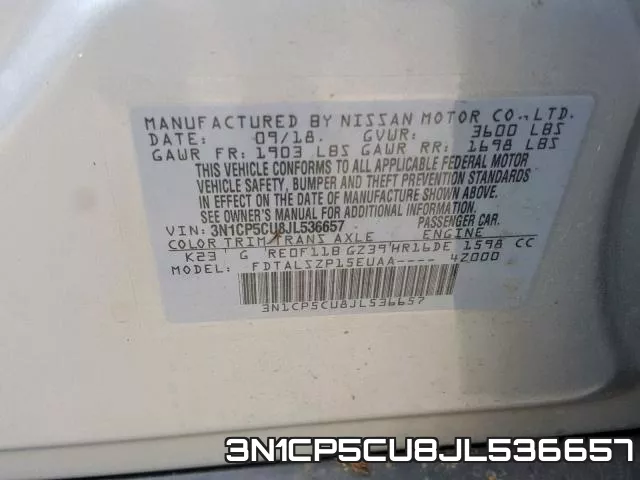 3N1CP5CU8JL536657 фото 2