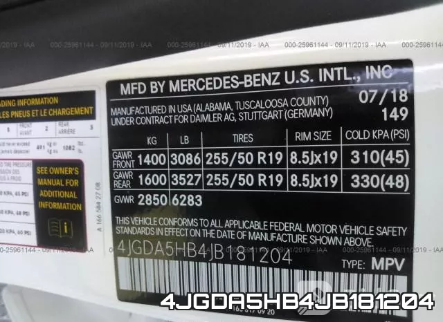 4JGDA5HB4JB181204 фото 10