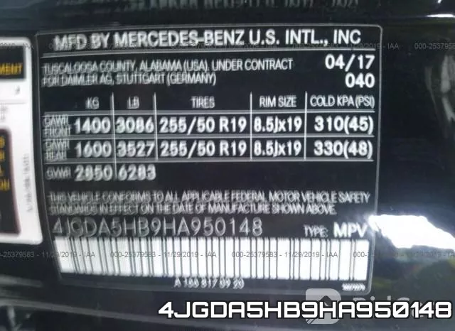 4JGDA5HB9HA950148 фото 10