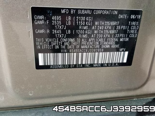 4S4BSACC6J3392959 фото 2