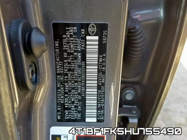 4T1BF1FK5HU755490 фото 2