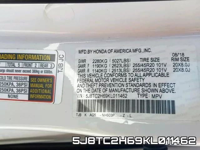 5J8TC2H69KL011462 фото 2