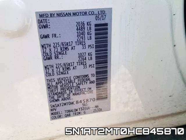 5N1AT2MT0HC845870 фото 2