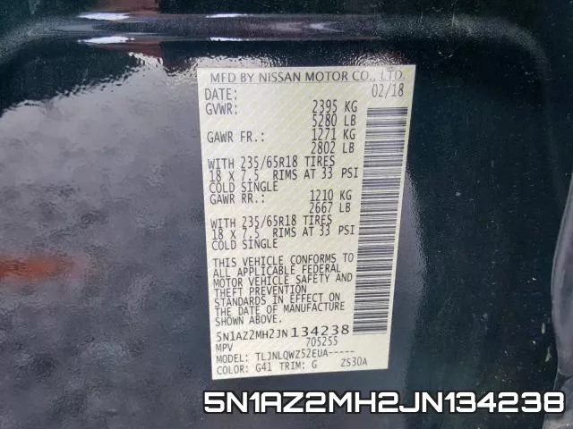 5N1AZ2MH2JN134238 фото 2