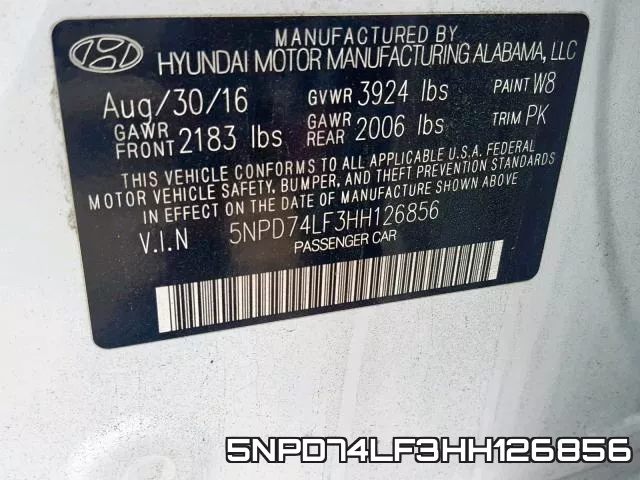 5NPD74LF3HH126856 фото 2