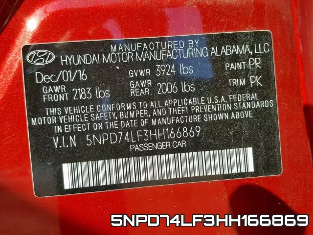 5NPD74LF3HH166869 фото 2
