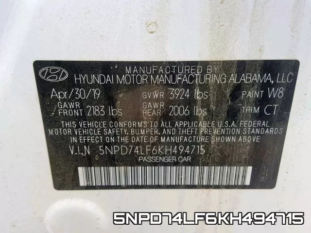 5NPD74LF6KH494715 фото 2