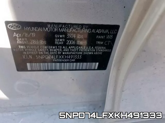 5NPD74LFXKH491333 фото 2