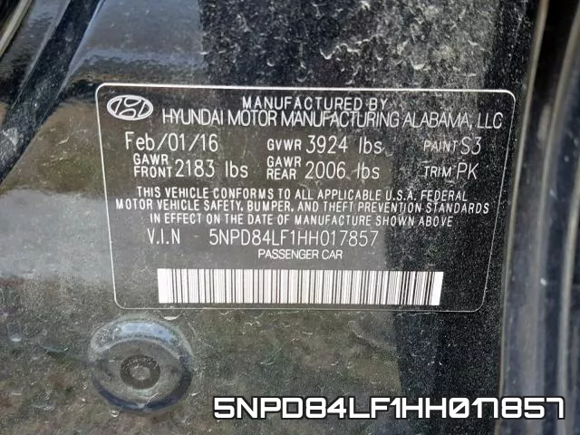 5NPD84LF1HH017857 фото 2