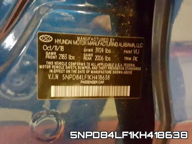 5NPD84LF1KH418638 фото 2