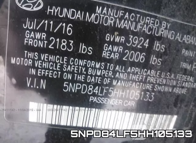 5NPD84LF5HH105133 фото 10