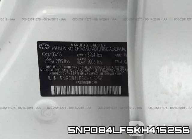 5NPD84LF5KH415256 фото 10
