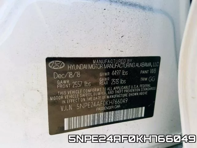 5NPE24AF0KH766049 фото 2
