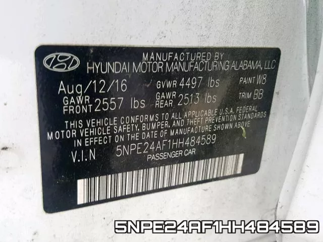 5NPE24AF1HH484589 фото 2