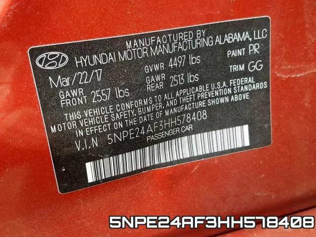 5NPE24AF3HH578408 фото 2