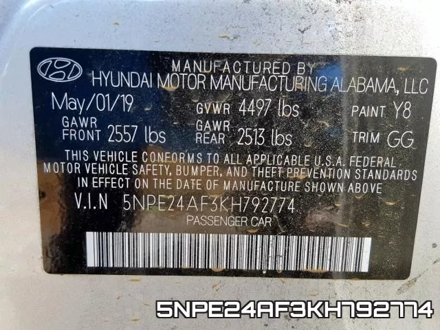 5NPE24AF3KH792774 фото 2