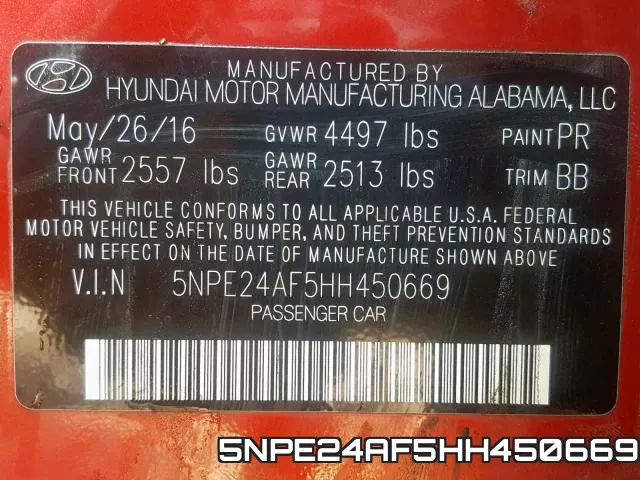 5NPE24AF5HH450669 фото 2