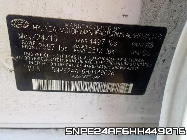 5NPE24AF6HH449076 фото 2