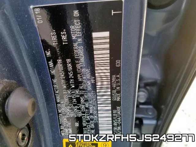 5TDKZRFH5JS249277 фото 2