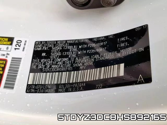 5TDYZ3DC8HS892165 фото 2