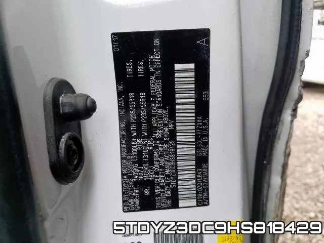 5TDYZ3DC9HS818429 фото 2