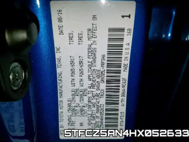 5TFCZ5AN4HX052633 фото 2