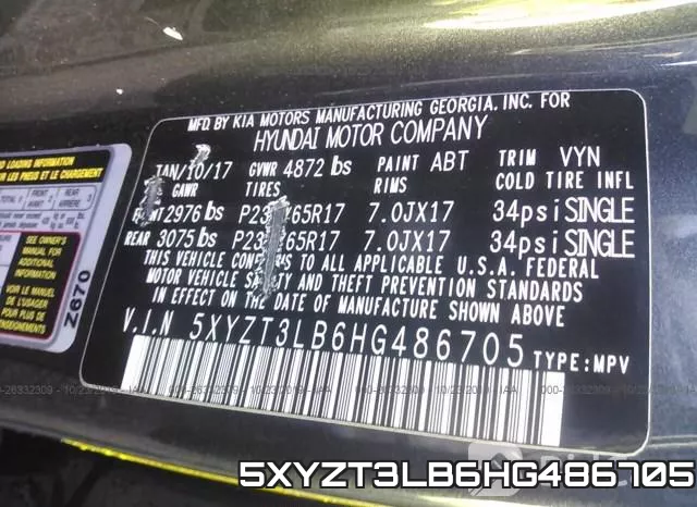 5XYZT3LB6HG486705 фото 10