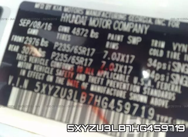 5XYZU3LB7HG459719 фото 10